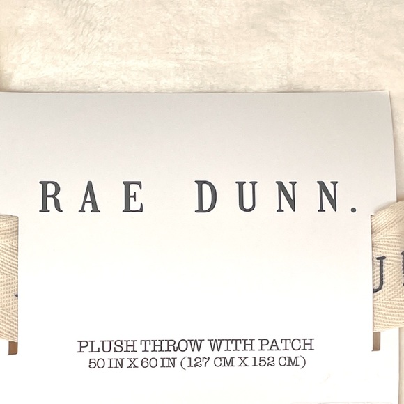 Rae Dunn Home Sweet Home Throw Blanket Cream 50x60 - Picture 3 of 4